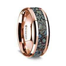 Thorsten | Rose gold Wedding Rin with Dinosaur Bone Inlay