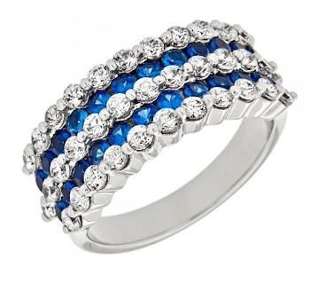 REKO | 14k White Gold Sapphire Diamond Fashion Ring